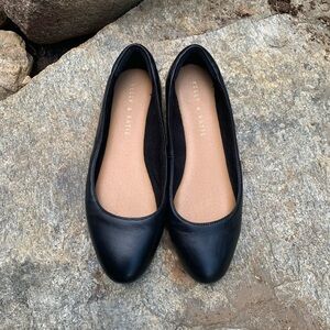 Kelly & Katie Classic Black Women's Leather Loafers Ballet Slipper